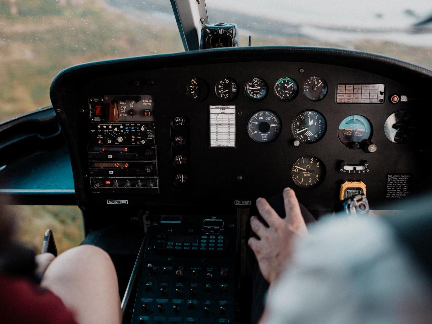 Helicopter cockpit view