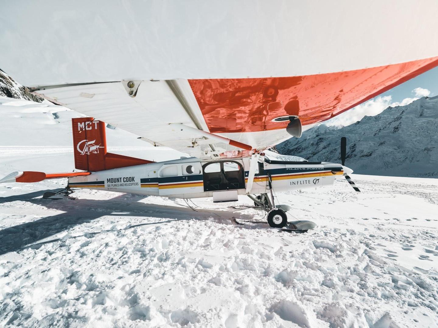 Airplane on Snowy NZ Mountain