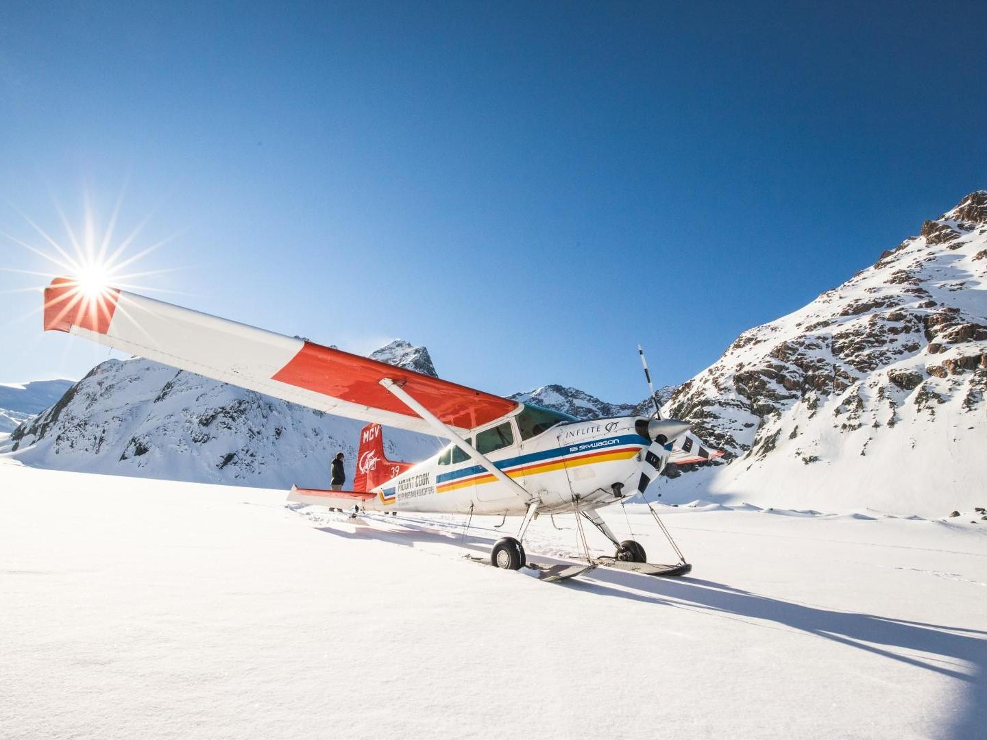 Photo of ski plane on Mt Cook