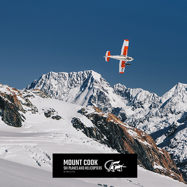 Ski planes flying around mt cook