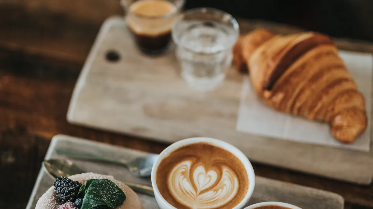2 cup of coffee and a cake in the alpine restaurant mt cook