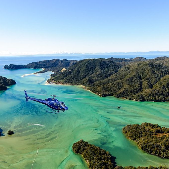 Helicopter Flight over NZ Water