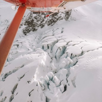 a close up of a snow covered slope