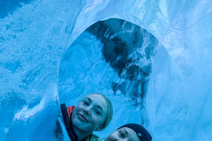 Two Girls in Ice Cave