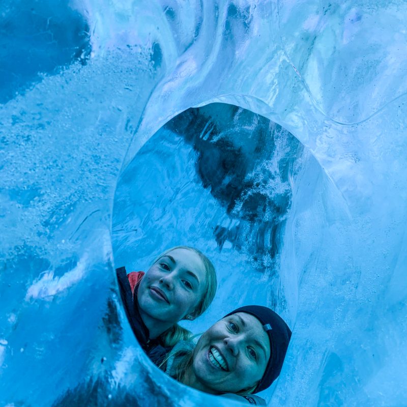 Two Girls in Ice Cave