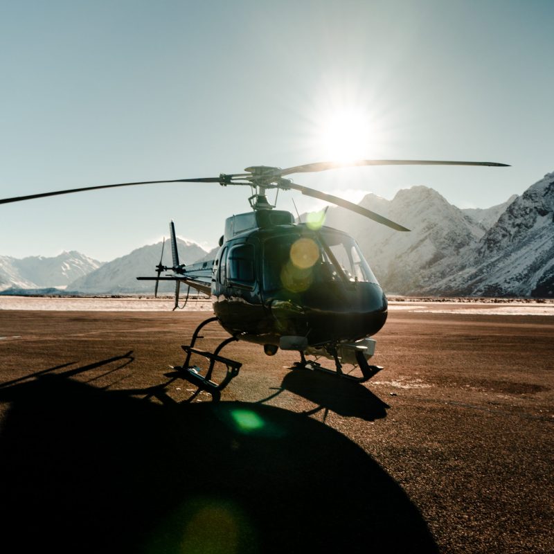 Helicopter on the Ground in Winter