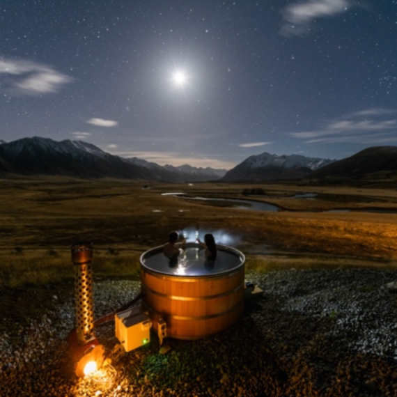 Hot Tub at Night in New Zealand