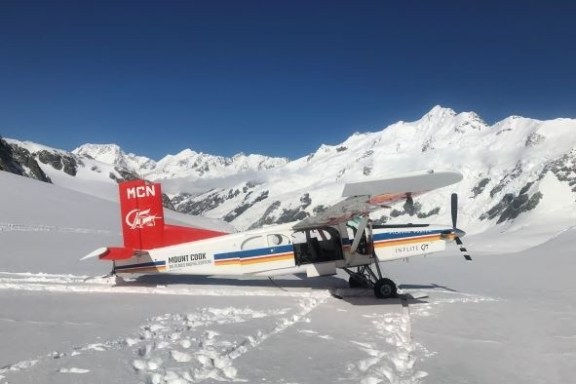 a airplane that is covered in snow