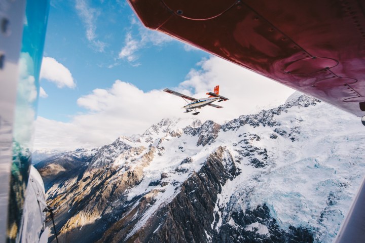 a view of a snow covered mountain