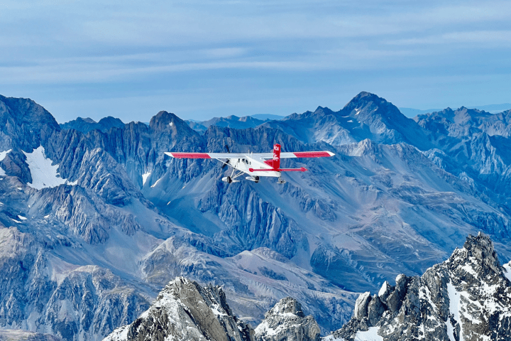 a view of a snow covered mountain